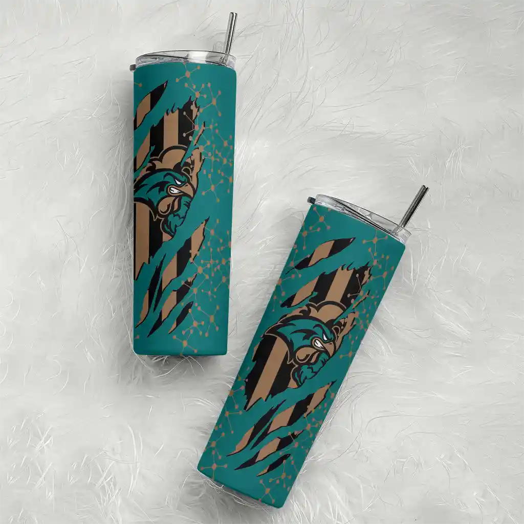 personalized-coastal-carolina-chanticleers-star-pop-green-black-skinny-tumbler-top-rated-1.webp