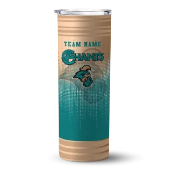 Personalized Coastal Carolina Chanticleers Swirl Texture Green Skinny Tumbler