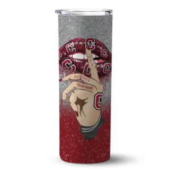 Personalized Colgate Raiders Sparkle Lips Maroon Skinny Tumbler