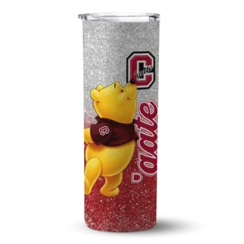 Personalized Colgate Raiders Winnie the Pooh Maroon Gray Skinny Tumbler