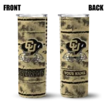 personalized-colorado-buffaloes-chevron-patch-gold-skinny-tumbler-best-selling.webp
