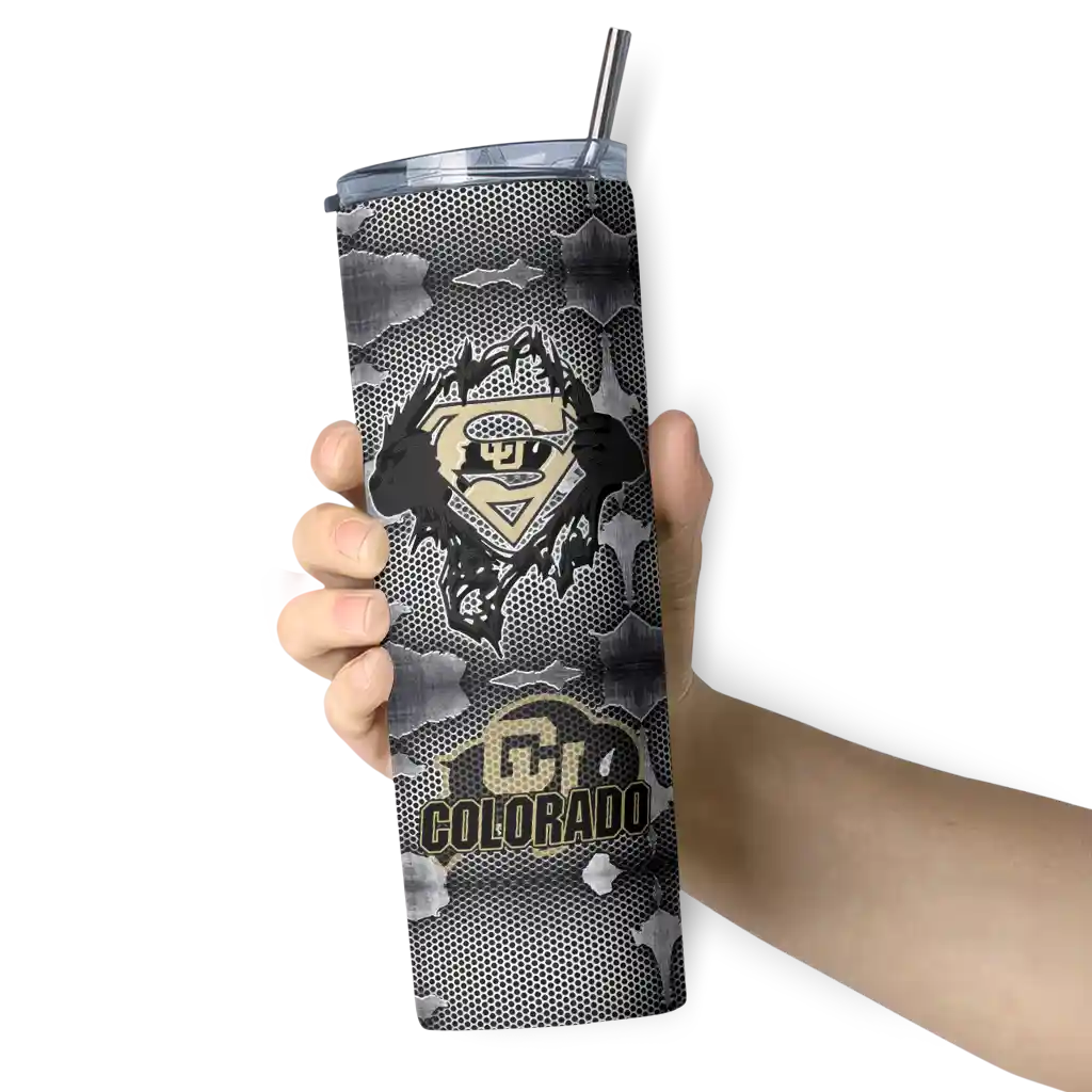 personalized-colorado-buffaloes-chevron-v-gold-gray-skinny-tumbler-premium-grade.webp