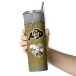 personalized-colorado-buffaloes-pixel-fade-gold-skinny-tumbler-best-selling.webp