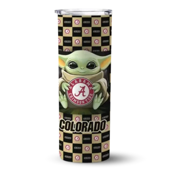 Personalized Colorado Buffaloes Yoda Cozy Gold Black Skinny Tumbler