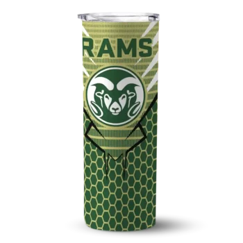 Personalized Colorado State Rams Chevron Stripes Green Skinny Tumbler