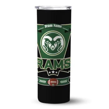 Personalized Colorado State Rams Helmet Belt Green Black Skinny Tumbler