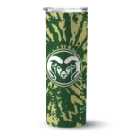 personalized-colorado-state-rams-metallic-grid-green-skinny-tumbler-best-selling.webp