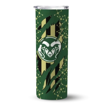 Personalized Colorado State Rams Star Pop Green Black Skinny Tumbler
