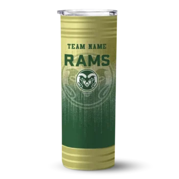 Personalized Colorado State Rams Swirl Texture Green Skinny Tumbler