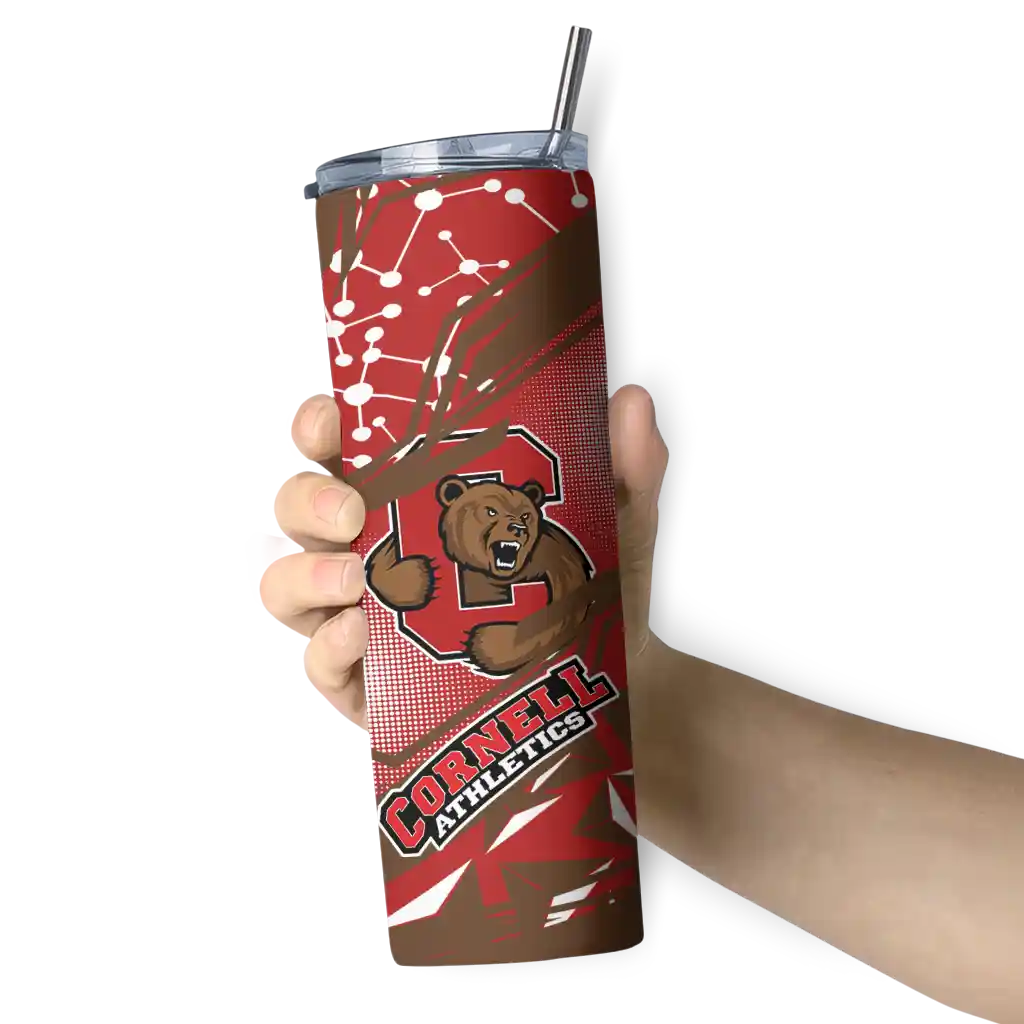 personalized-cornell-big-red-helmet-clash-red-skinny-tumbler-premium-grade.webp