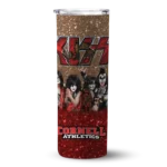 personalized-cornell-big-red-kiss-band-brown-skinny-tumbler-best-selling.webp