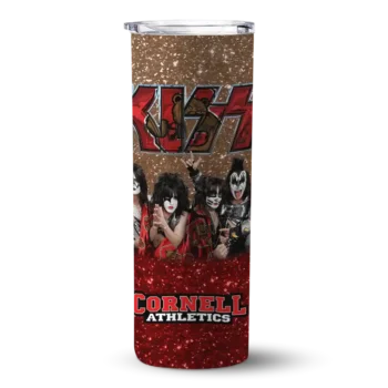 Personalized Cornell Big Red Kiss Band Brown Skinny Tumbler