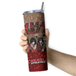 personalized-cornell-big-red-kiss-band-brown-skinny-tumbler-best-selling.webp