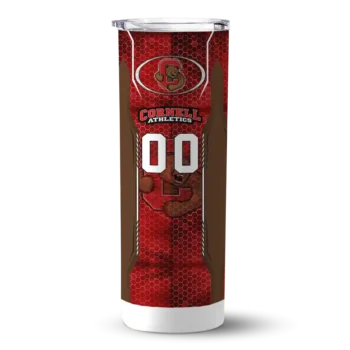 Personalized Cornell Big Red Stacked Diamond Red Skinny Tumbler