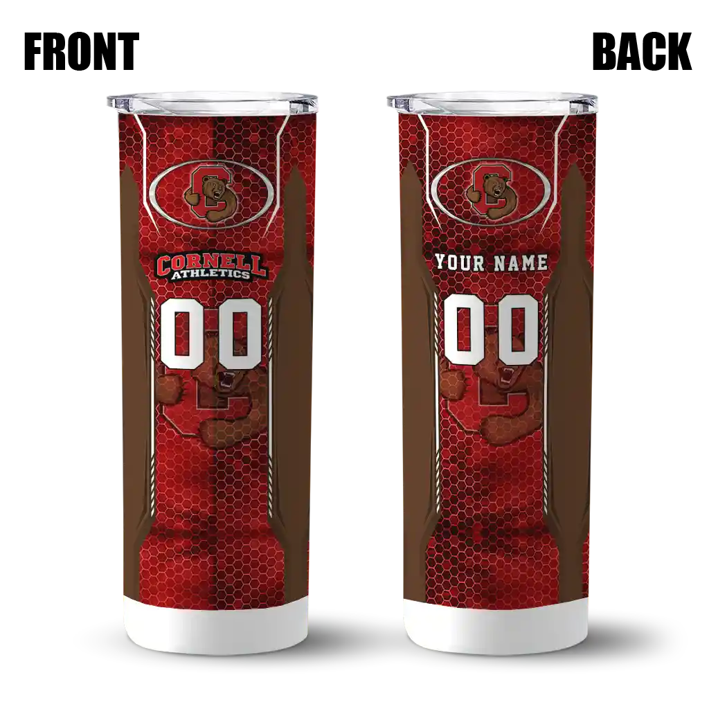 personalized-cornell-big-red-stacked-diamond-red-skinny-tumbler-fashion-forward.webp