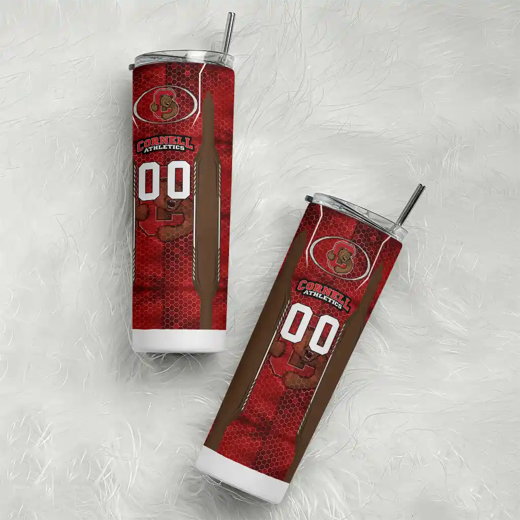personalized-cornell-big-red-stacked-diamond-red-skinny-tumbler-top-rated.webp