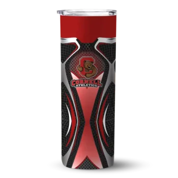 Personalized Cornell Big Red Superman Emblem Red Black Skinny Tumbler
