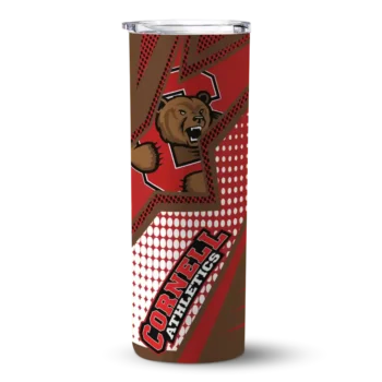 Personalized Cornell Big Red Web Stripes Red White Skinny Tumbler