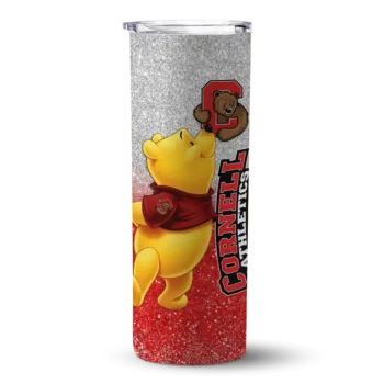 Personalized Cornell Big Red Winnie the Pooh Red Gray Skinny Tumbler