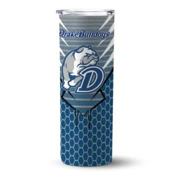 Personalized Drake Bulldogs Chevron Stripes Blue Skinny Tumbler