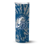 personalized-drake-bulldogs-metallic-grid-blue-skinny-tumbler-best-selling.webp