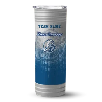 Personalized Drake Bulldogs Swirl Texture Blue Skinny Tumbler