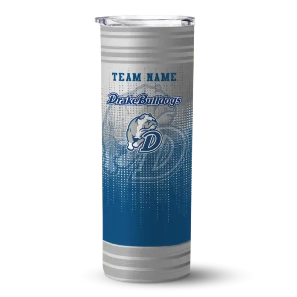personalized drake bulldogs swirl texture blue skinny tumbler best selling