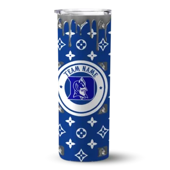 Personalized Duke Blue Devils Camo Streak Blue Skinny Tumbler