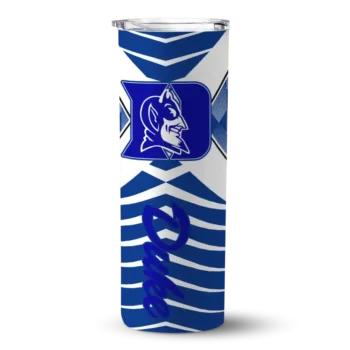 Personalized Duke Blue Devils Camo Texture Blue Skinny Tumbler