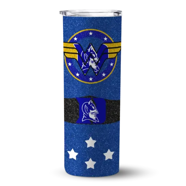 personalized duke blue devils star cluster blue skinny tumbler best selling