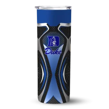 Personalized Duke Blue Devils Superman Emblem Blue Black Skinny Tumbler