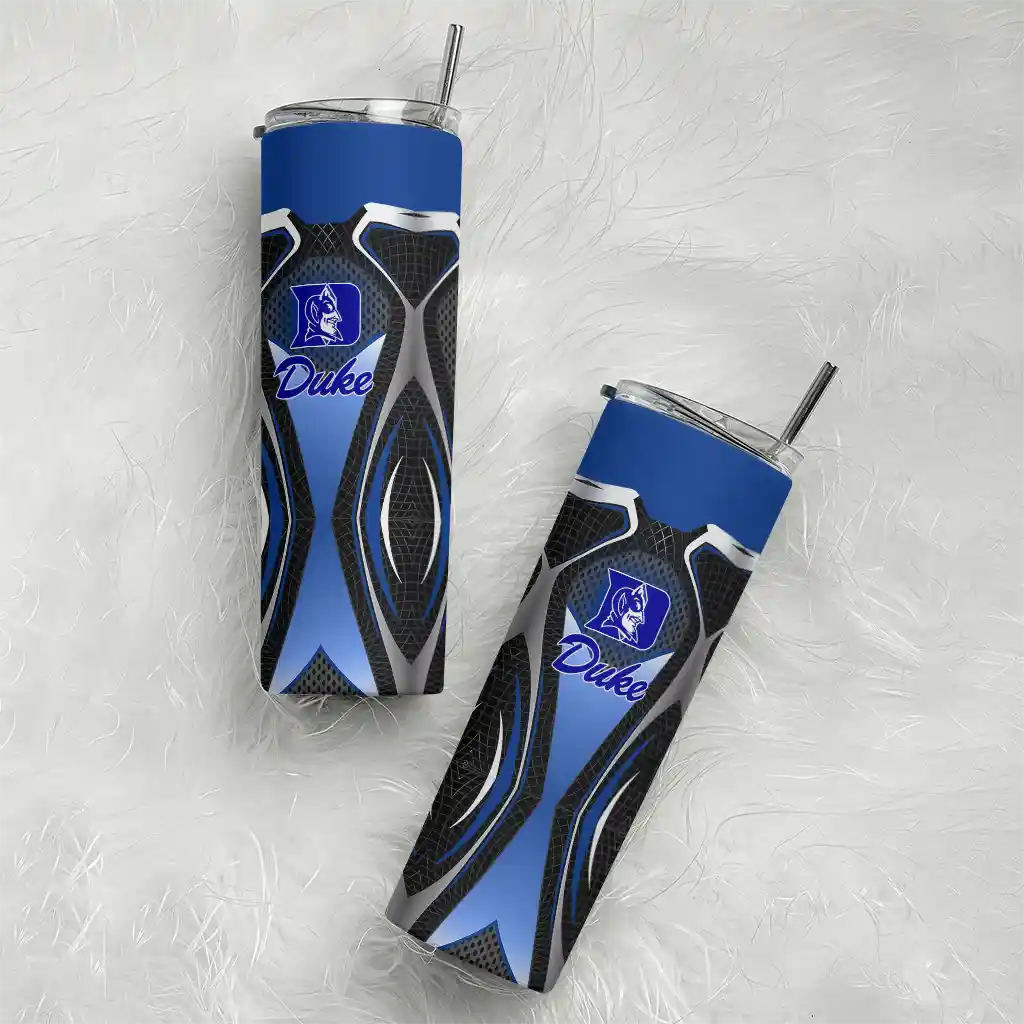 personalized-duke-blue-devils-superman-emblem-blue-black-skinny-tumbler-top-rated.webp