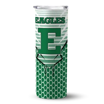Personalized Eastern Michigan Eagles Chevron Stripes Green Skinny Tumbler