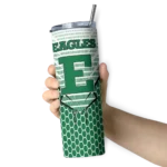 personalized-eastern-michigan-eagles-chevron-stripes-green-skinny-tumbler-best-selling.webp