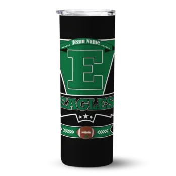 Personalized Eastern Michigan Eagles Helmet Belt Green Black Skinny Tumbler