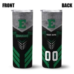personalized-eastern-michigan-eagles-hexagon-honeycomb-green-black-skinny-tumbler-best-selling.webp