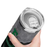 personalized-eastern-michigan-eagles-hexagon-honeycomb-green-black-skinny-tumbler-best-selling.webp