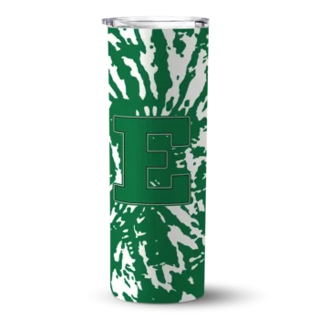 Personalized Eastern Michigan Eagles Metallic Grid Green Skinny Tumbler