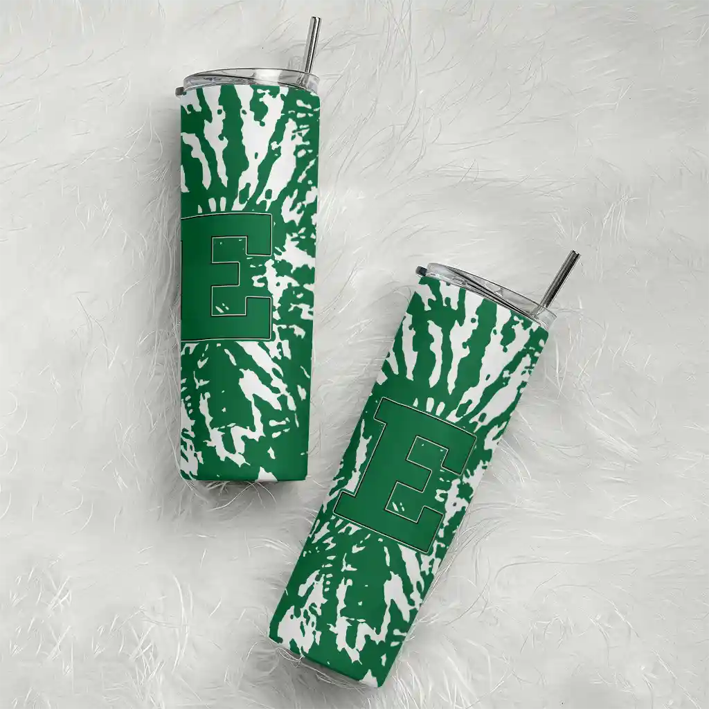 personalized-eastern-michigan-eagles-metallic-grid-green-skinny-tumbler-top-rated.webp