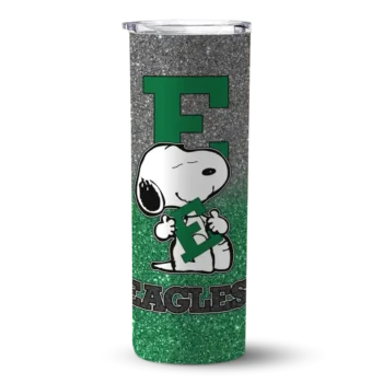 Personalized Eastern Michigan Eagles Snoopy Attitude Green Skinny Tumbler