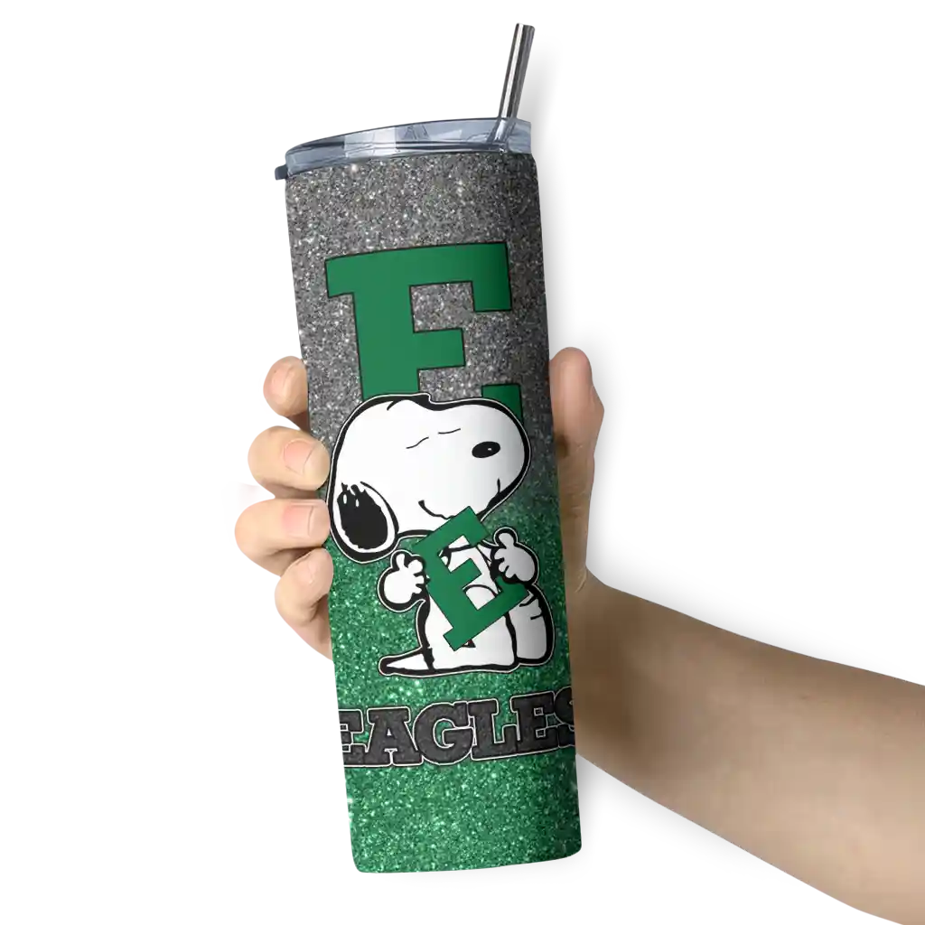 personalized-eastern-michigan-eagles-snoopy-attitude-green-skinny-tumbler-premium-grade.webp