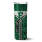 personalized-eastern-michigan-eagles-sparkle-drip-green-skinny-tumbler-best-selling.webp