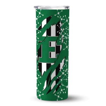 Personalized Eastern Michigan Eagles Star Pop Green Black Skinny Tumbler