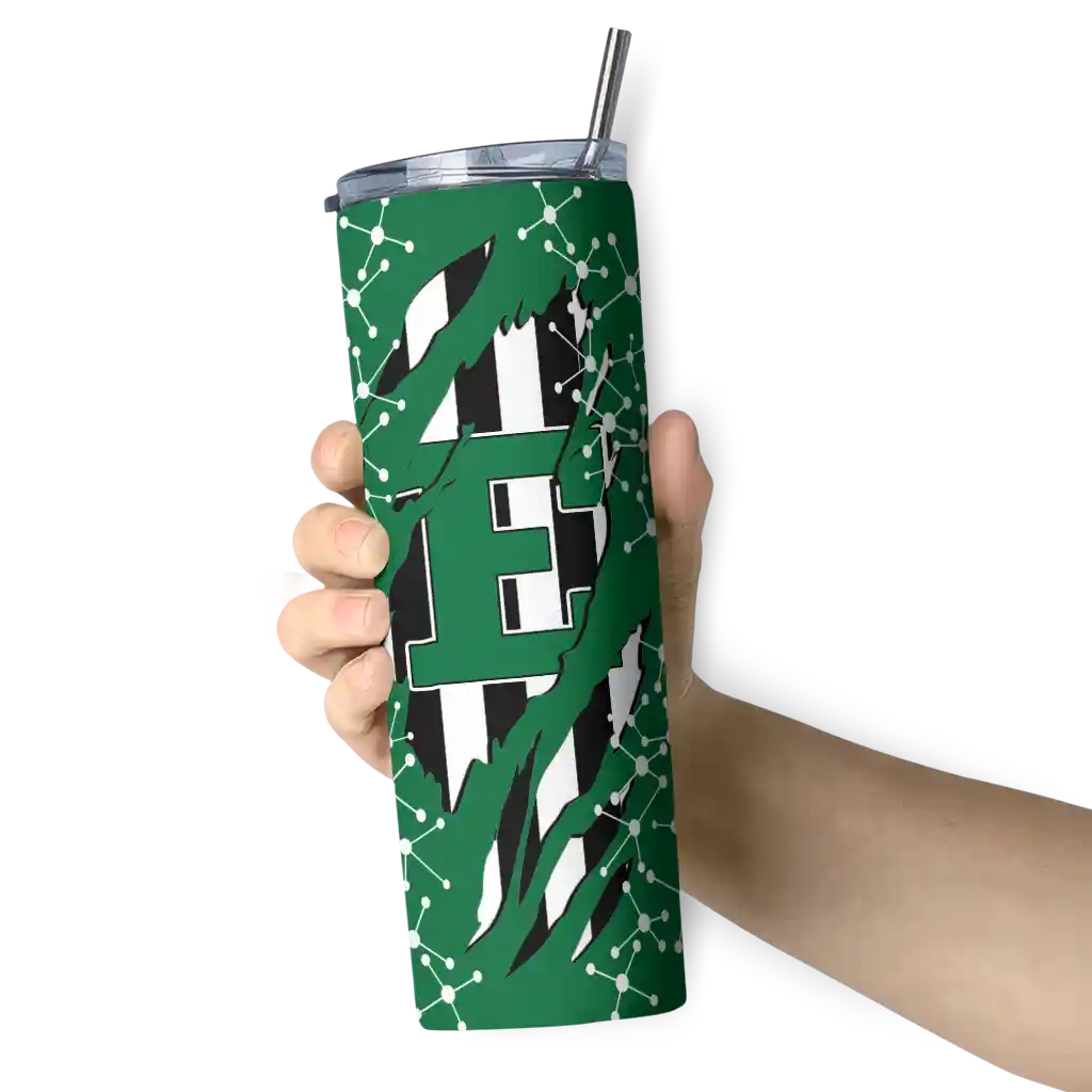personalized-eastern-michigan-eagles-star-pop-green-black-skinny-tumbler-premium-grade.webp