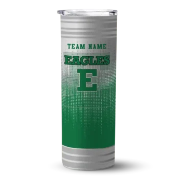Personalized Eastern Michigan Eagles Swirl Texture Green Skinny Tumbler