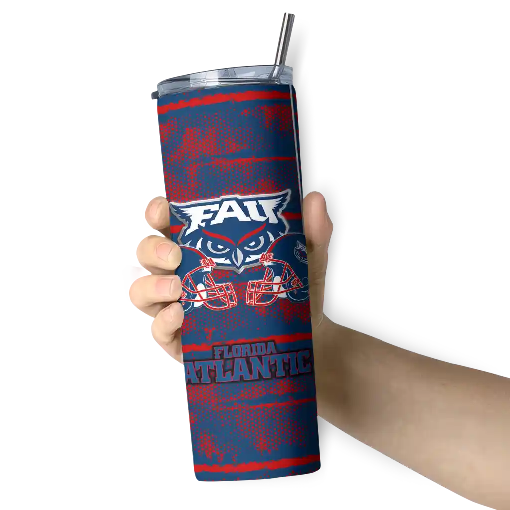 personalized-florida-atlantic-owls-chevron-patch-blue-skinny-tumbler-premium-grade.webp