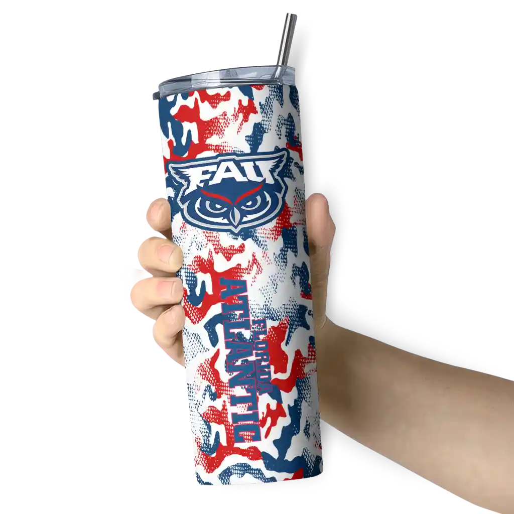 personalized-florida-atlantic-owls-claw-marks-blue-white-skinny-tumbler-premium-grade-1.webp