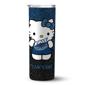 Personalized Florida Atlantic Owls Hello Kitty Blue Black Skinny Tumbler