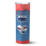 personalized-florida-atlantic-owls-pixel-fade-blue-skinny-tumbler-best-selling-1.webp