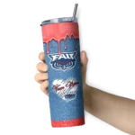 personalized-florida-atlantic-owls-pixel-fade-blue-skinny-tumbler-best-selling-1.webp